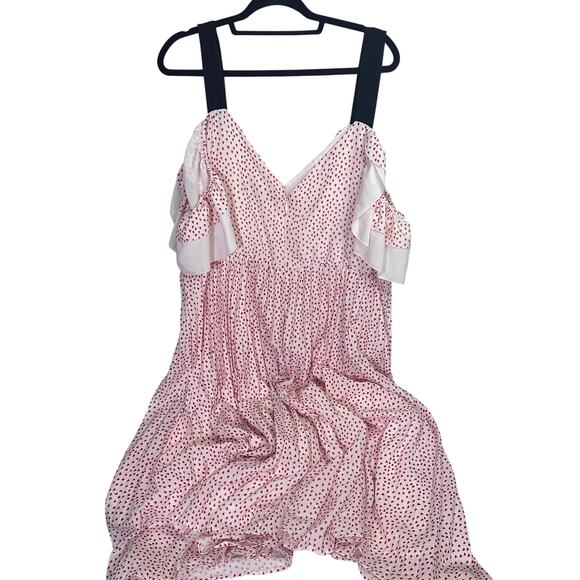 NWOT Eloquii pleated cold shoulder with hearts dress plus size 16 - Picture 4 of 11